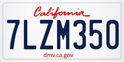 CA license plate 7LZM350