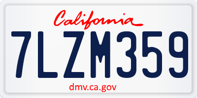 CA license plate 7LZM359