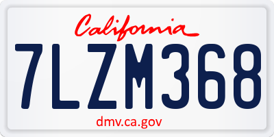 CA license plate 7LZM368
