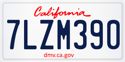 CA license plate 7LZM390