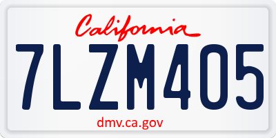 CA license plate 7LZM405