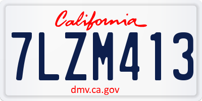 CA license plate 7LZM413