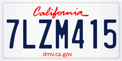 CA license plate 7LZM415