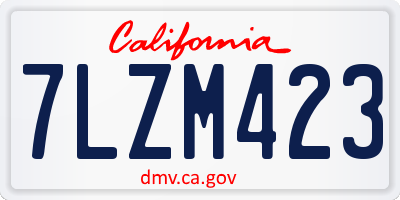 CA license plate 7LZM423