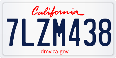 CA license plate 7LZM438