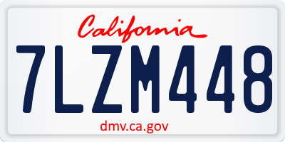 CA license plate 7LZM448