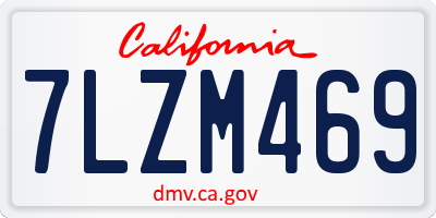 CA license plate 7LZM469