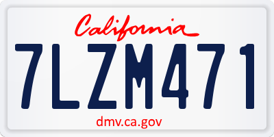 CA license plate 7LZM471