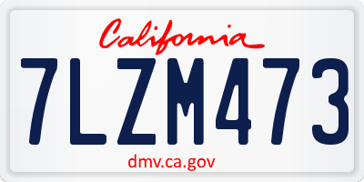 CA license plate 7LZM473