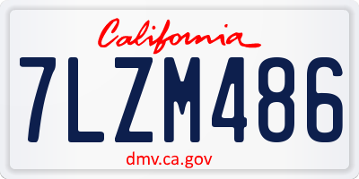 CA license plate 7LZM486