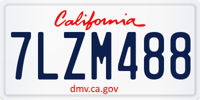 CA license plate 7LZM488