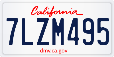 CA license plate 7LZM495