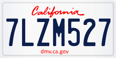 CA license plate 7LZM527