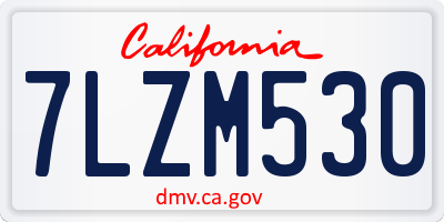 CA license plate 7LZM530