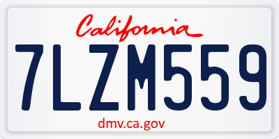 CA license plate 7LZM559
