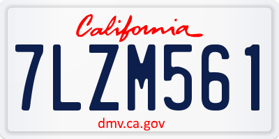 CA license plate 7LZM561