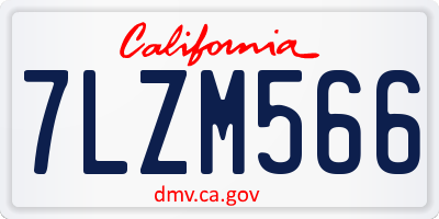 CA license plate 7LZM566