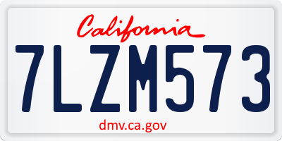 CA license plate 7LZM573