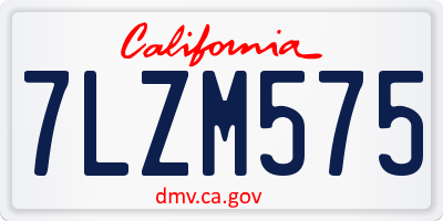 CA license plate 7LZM575