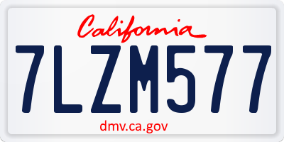 CA license plate 7LZM577