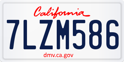 CA license plate 7LZM586