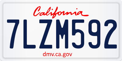 CA license plate 7LZM592