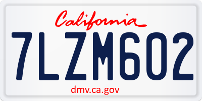CA license plate 7LZM602