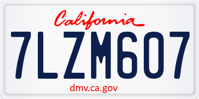 CA license plate 7LZM607