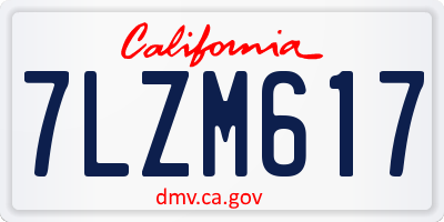 CA license plate 7LZM617