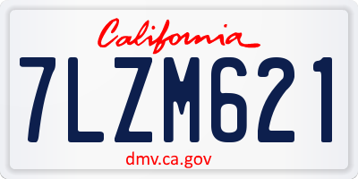 CA license plate 7LZM621