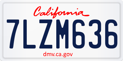 CA license plate 7LZM636