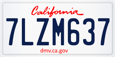 CA license plate 7LZM637