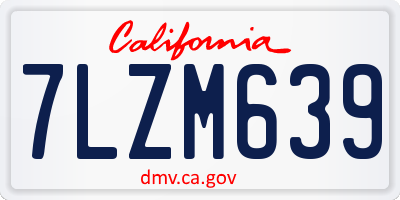 CA license plate 7LZM639