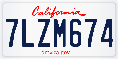 CA license plate 7LZM674