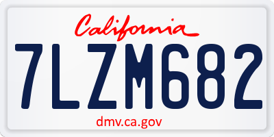 CA license plate 7LZM682