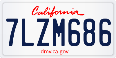 CA license plate 7LZM686