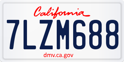 CA license plate 7LZM688