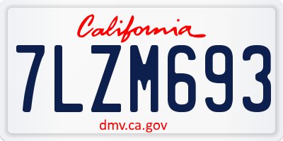 CA license plate 7LZM693