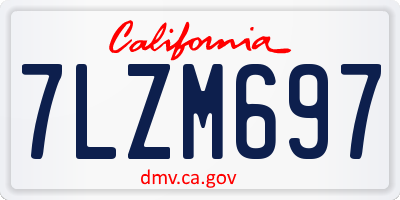 CA license plate 7LZM697