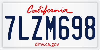 CA license plate 7LZM698