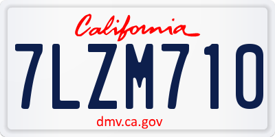 CA license plate 7LZM710