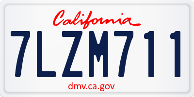 CA license plate 7LZM711