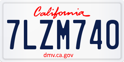 CA license plate 7LZM740