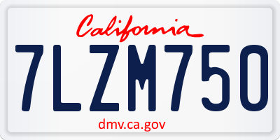 CA license plate 7LZM750