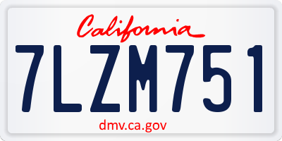 CA license plate 7LZM751