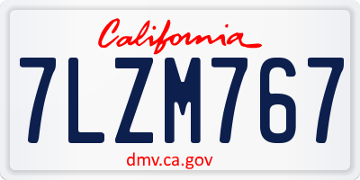 CA license plate 7LZM767