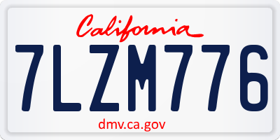 CA license plate 7LZM776
