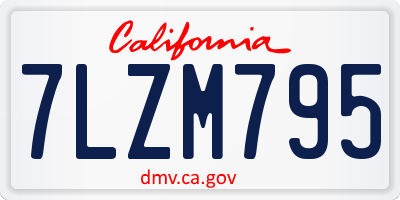 CA license plate 7LZM795