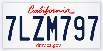CA license plate 7LZM797
