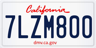 CA license plate 7LZM800